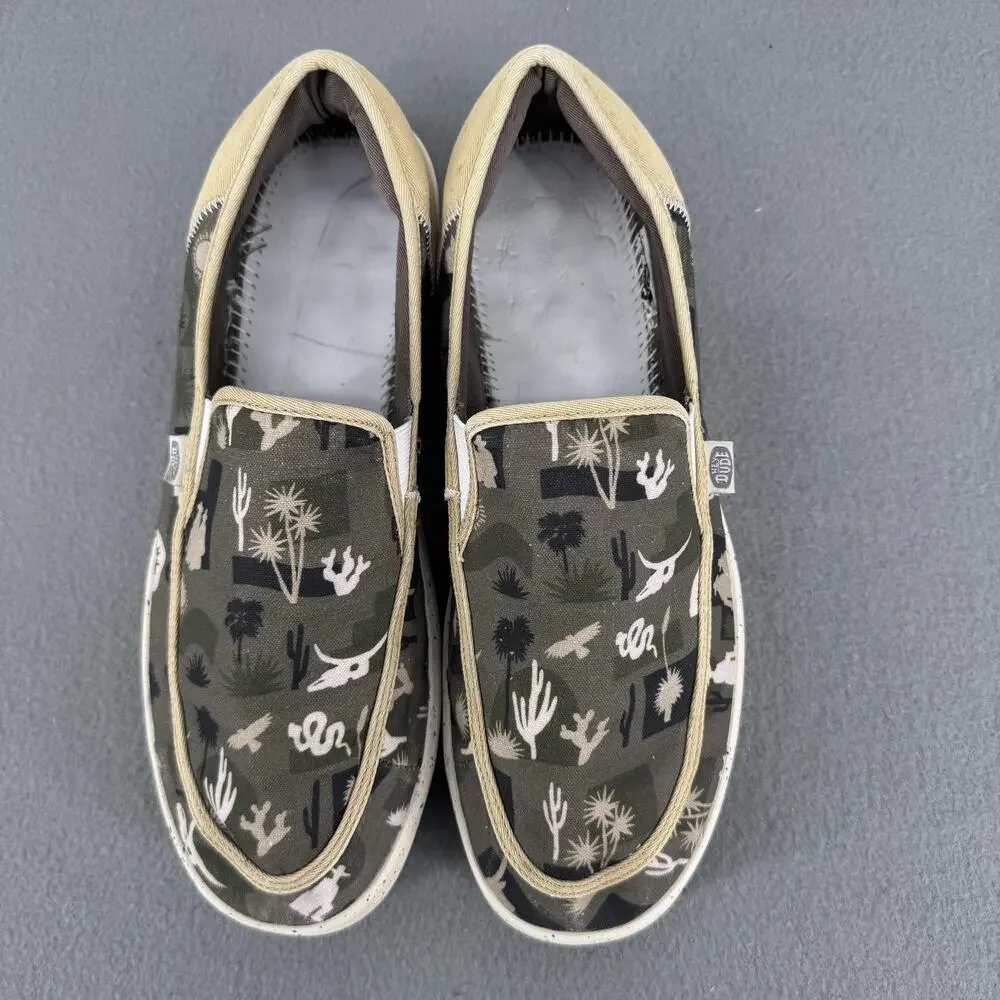 Hey Dude Sunapee M Slip On Desert Shoes Mens‎ Size 12 Green Canvas Camo Casual